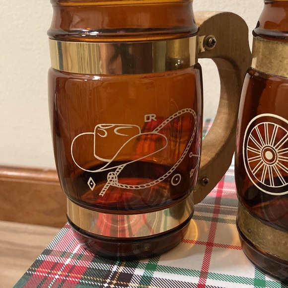 Vintage western Siesta Ware Amber glasses set of 4 - Picture 2 of 12